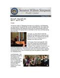 Senator Simpson's Newsletter: March 25-29, April 1-5, 2013