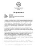 Memorandum Regarding General Revenue Collection Report for September